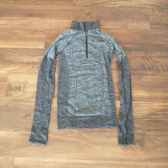 Lululemon Swiftly Wool 1/2 Zip Black/gray 4 - Picture 2 of 3